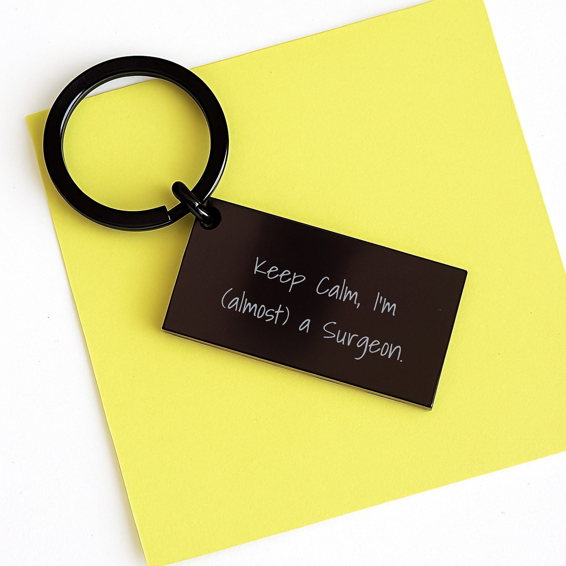 Funny Surgeon Keychain - Keep Calm, I'm (almost) A Surgeon. Gifts for Surgeons from Friends, Coworkers, or Family - Graduation Unique Gifts - The Buy Boom
