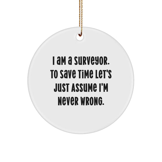 Funny Surveyor Gifts from Friends, Cute Circle Ornament for Surveyor Men, Inspirational Christmas Unique Gift for Surveyor Enthusiasts - The Buy Boom