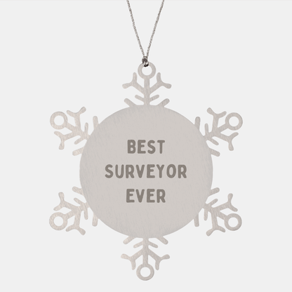 Funny Surveyor Gifts from Friends for Surveyor Ever Snowflake Ornament, Christmas Unique Presents for Men, Women, Family, Coworkers - The Buy Boom