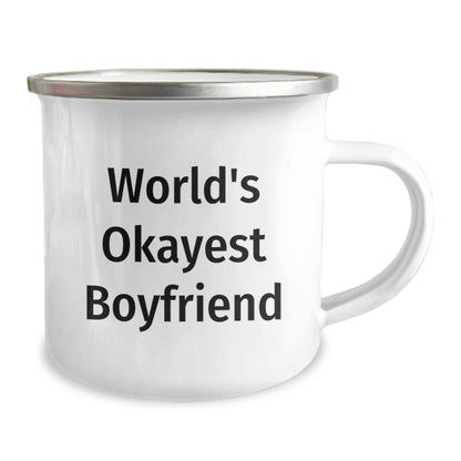 Funny Sweetheart Gifts from Men to Sweetheart, World's Okayest Sweetheart Camping Mug for Graduation, 12 oz Stainless Steel with Enamel Finish - The Buy Boom