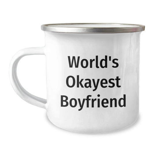 Funny Sweetheart Gifts from Men to Sweetheart, World's Okayest Sweetheart Camping Mug for Graduation, 12 oz Stainless Steel with Enamel Finish - The Buy Boom