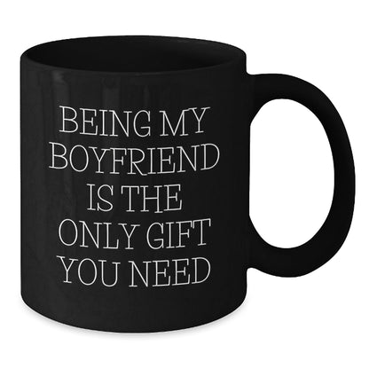 Funny Sweetheart Gifts from Men, Unique Christmas Unique Gifts for Sweethearts, Black Coffee Mug, 'Being My Sweetheart Is The Only Gift You Need' Quote - The Buy Boom