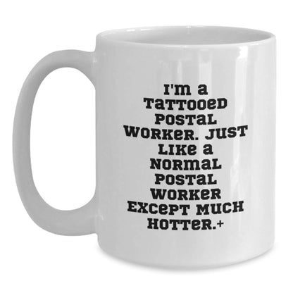 Funny Tattooed Postal Worker Gifts for Men, White Coffee Mug for Graduation, Unique Gifts from Family, Friends, or Coworkers - The Buy Boom