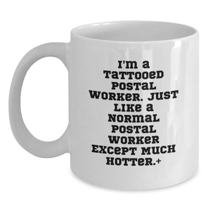 Funny Tattooed Postal Worker Gifts for Men, White Coffee Mug for Graduation, Unique Gifts from Family, Friends, or Coworkers - The Buy Boom