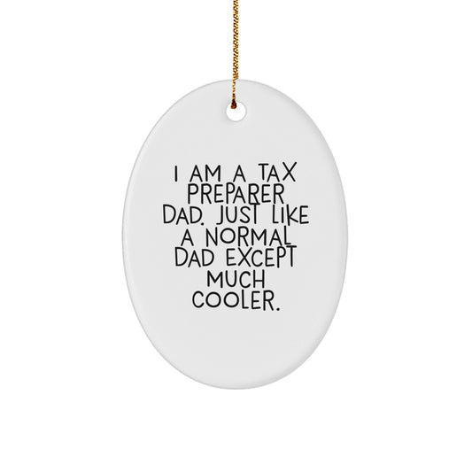 Funny Tax Preparer Dad Gifts, Oval Ornament for Tax Preparer, Unique Christmas Unique Gifts from Dad for Tax Preparer Men - The Buy Boom