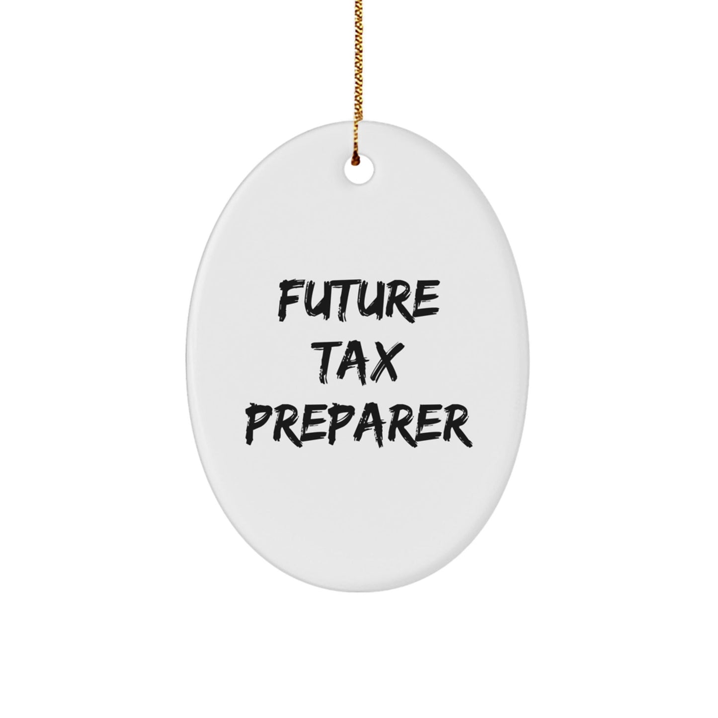 Funny Tax Preparer Gifts for Men - Future Tax Preparer Oval Ornament with Gift Box, Ships with Gold Cord, Perfect for Christmas Unique Gifts from Friends - The Buy Boom