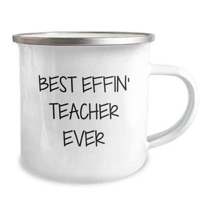 Funny Teacher Gifts from Men to Best Effin' Teacher Ever, Christmas Unique Mugs for Teachers, Camping Mug with Quote - The Buy Boom