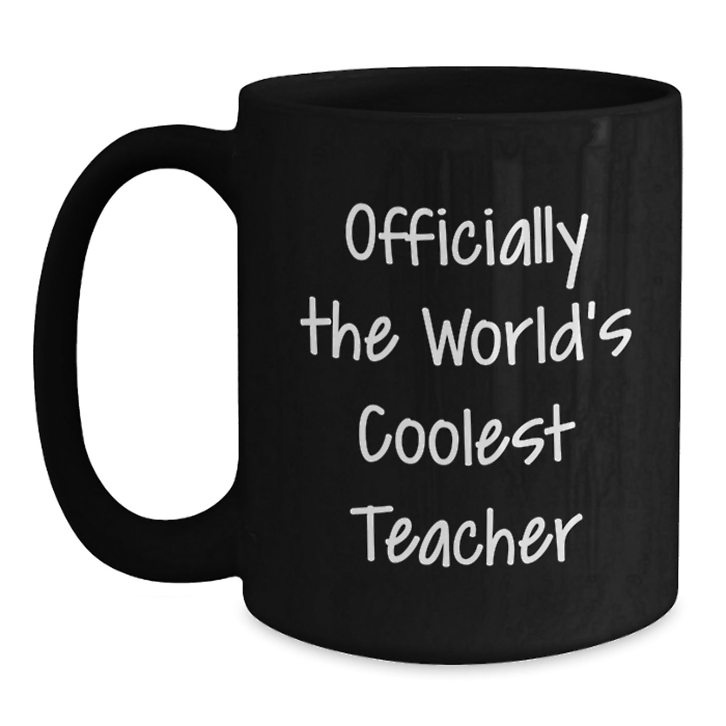 Funny Teacher Gifts from Men to Women Friends Coworkers Family - Officially The World's Coolest Teacher Black Coffee Mug for Christmas Unique Presents - The Buy Boom