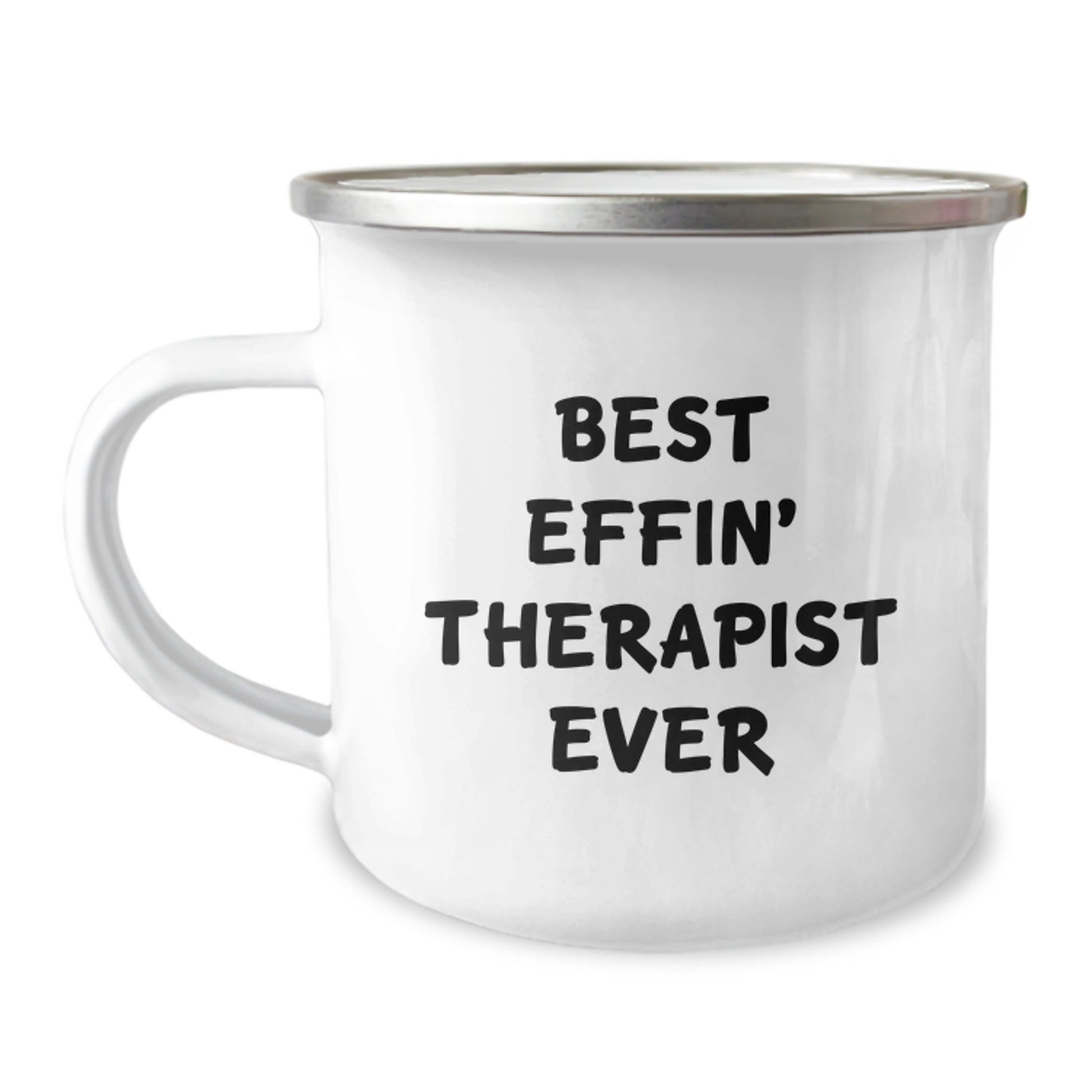 Funny Therapist Gifts for Men - Best Effin' Therapist Ever Christmas Unique Mug, Stainless Steel with Enamel Finish, Perfect for Friends and Family - The Buy Boom