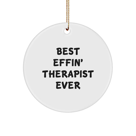 Funny Therapist Gifts from Friends to Therapist Christmas Unique Circle Ornament - The Buy Boom