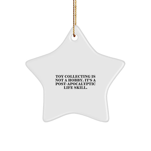 Funny Toy Collecting Gifts for Men Friends Family - 'Toy Collecting Is Not A Hobby...' Star Ornament, White, 3.25\ - The Buy Boom