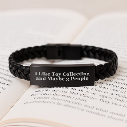 Funny Toy Collecting Gifts for Men - Gifts from Friends - Interlaced Leather Bracelet with Stainless Steel and PU Leather, Perfect for Christmas Unique Gifts - The Buy Boom