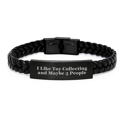 Funny Toy Collecting Gifts for Men - Gifts from Friends - Interlaced Leather Bracelet with Stainless Steel and PU Leather, Perfect for Christmas Unique Gifts - The Buy Boom