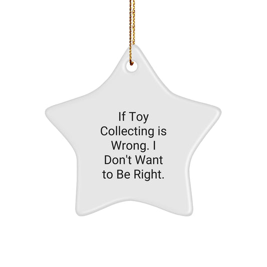 Funny Toy Collecting Gifts for Men - Star Ornament with Quote 'If Toy Collecting Is Wrong. I Don't Want To Be Right.' - Christmas Unique Gifts from Men, Perfect for Toy Collecting Enthusiasts - The Buy Boom