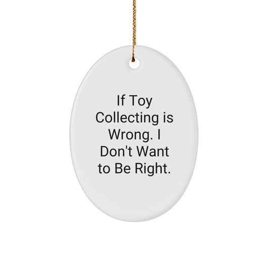 Funny Toy Collecting Gifts, 'If Toy Collecting Is Wrong, I Don't Want to Be Right' Oval Ornament, Gifts from Family to Friends, Christmas Unique Gifts for Toy Collecting Enthusiasts - The Buy Boom
