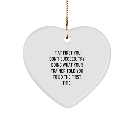 Funny Trainer Gift Ideas Christmas Heart Ornament for Trainer Friends from Men, Funny Motivational Quote - The Buy Boom