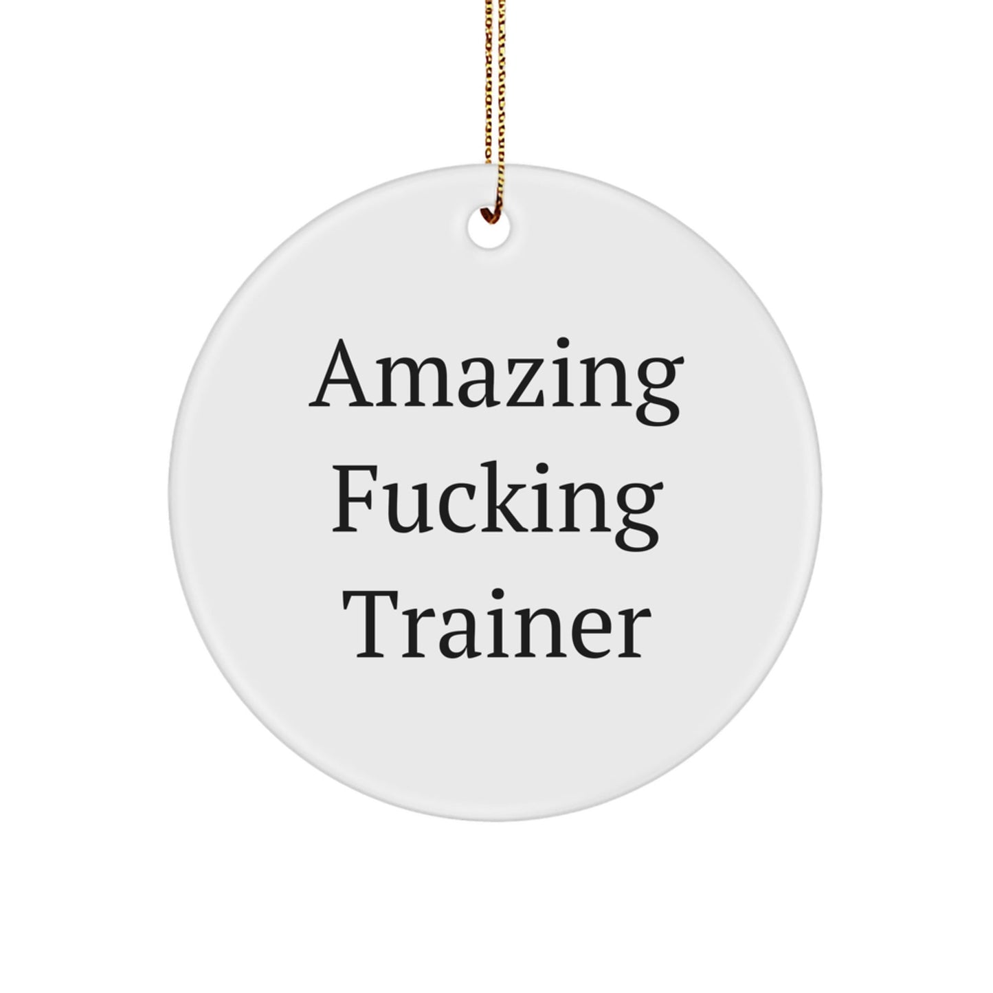 Funny Trainer Gifts for Men from Friends, Amazing F - king Trainer Circle Ornament, Perfect for Christmas Unique Presents - The Buy Boom