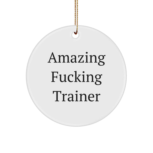 Funny Trainer Gifts for Men from Friends, Amazing F - king Trainer Circle Ornament, Perfect for Christmas Unique Presents - The Buy Boom