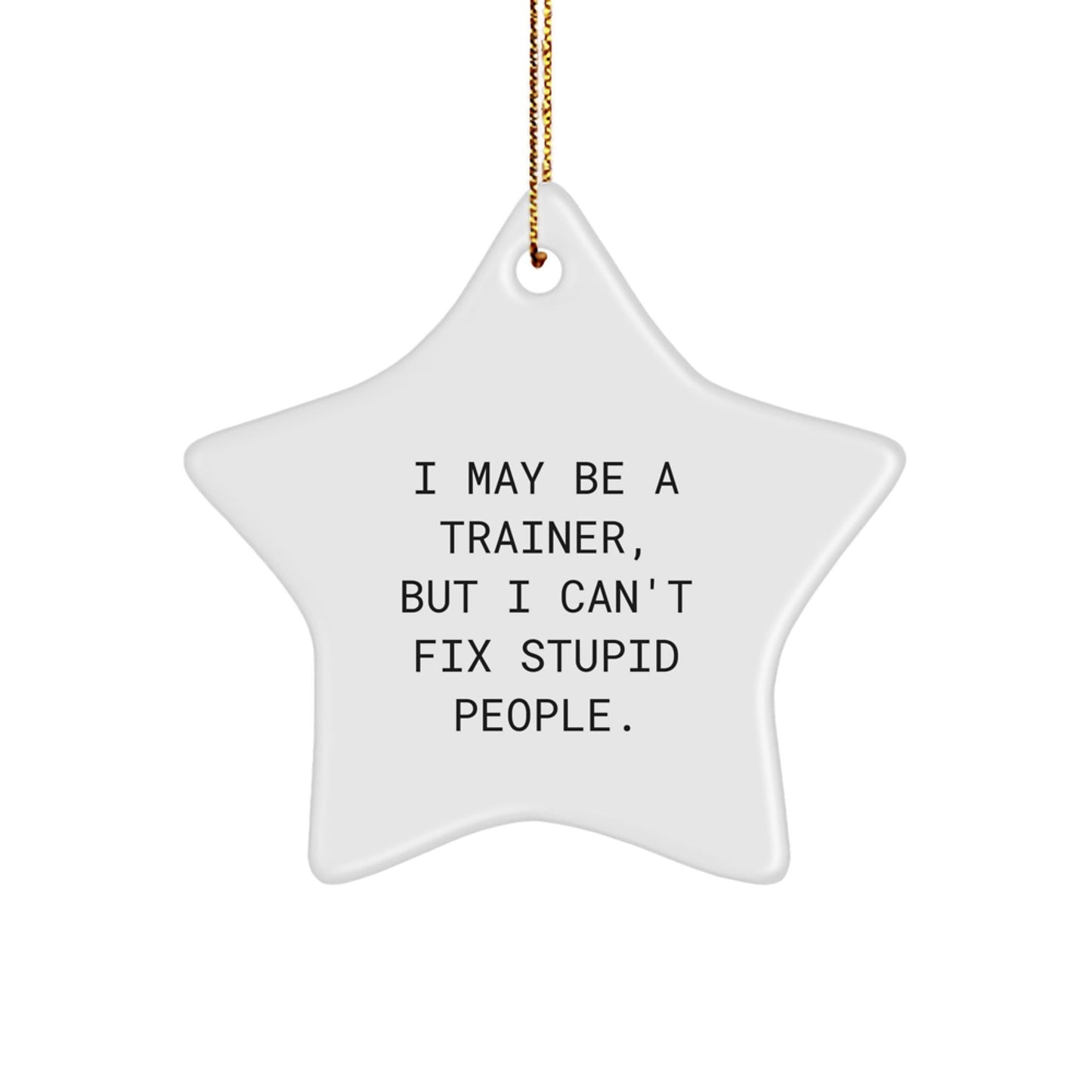 Funny Trainer Gifts for Men, Women, Friends, Coworkers, Family - I May Be A Trainer, Star Ornament, White, 3.25' Tall, Christmas Unique Gifts from Friends - The Buy Boom