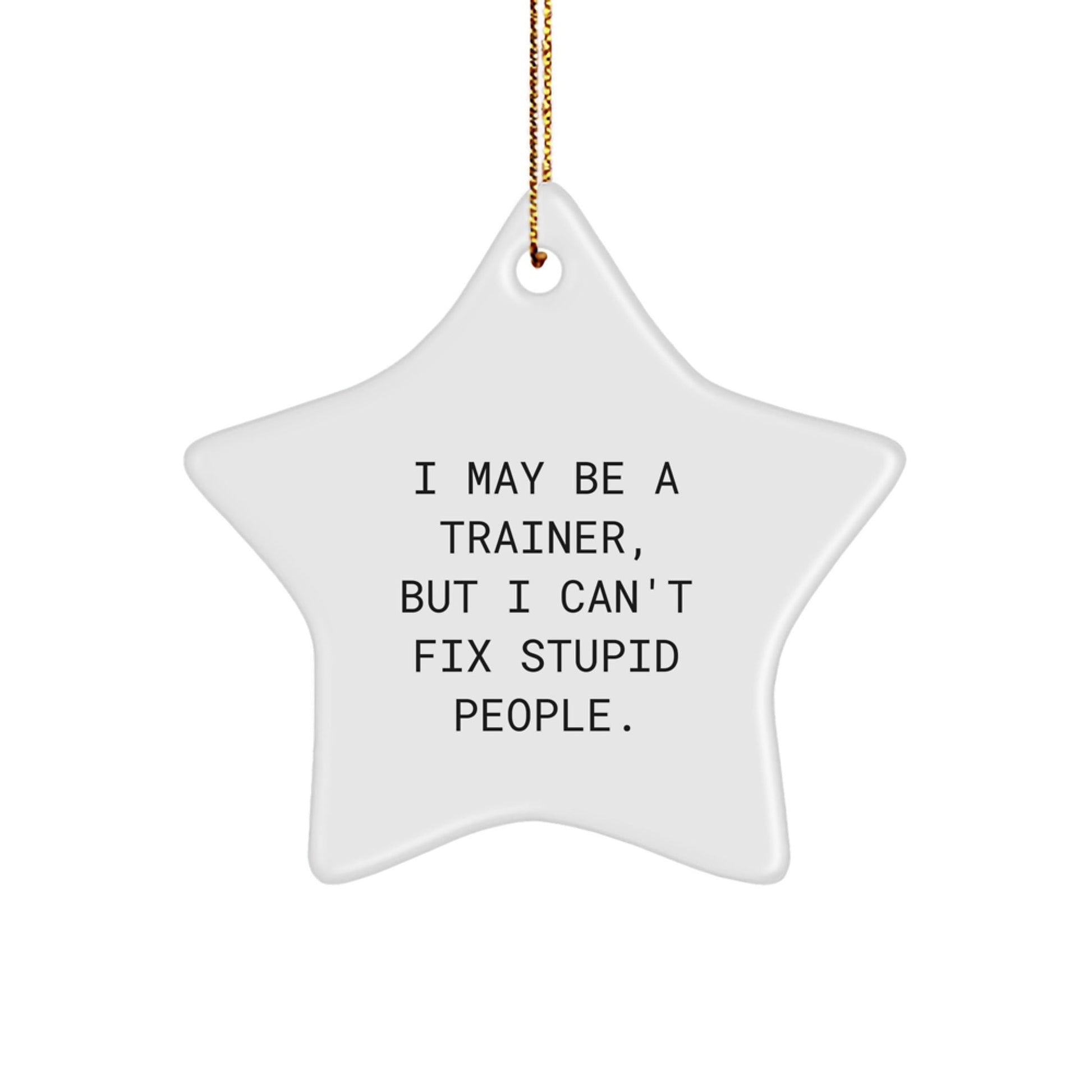 Funny Trainer Gifts for Men, Women, Friends, Coworkers, Family - I May Be A Trainer, Star Ornament, White, 3.25' Tall, Christmas Unique Gifts from Friends - The Buy Boom