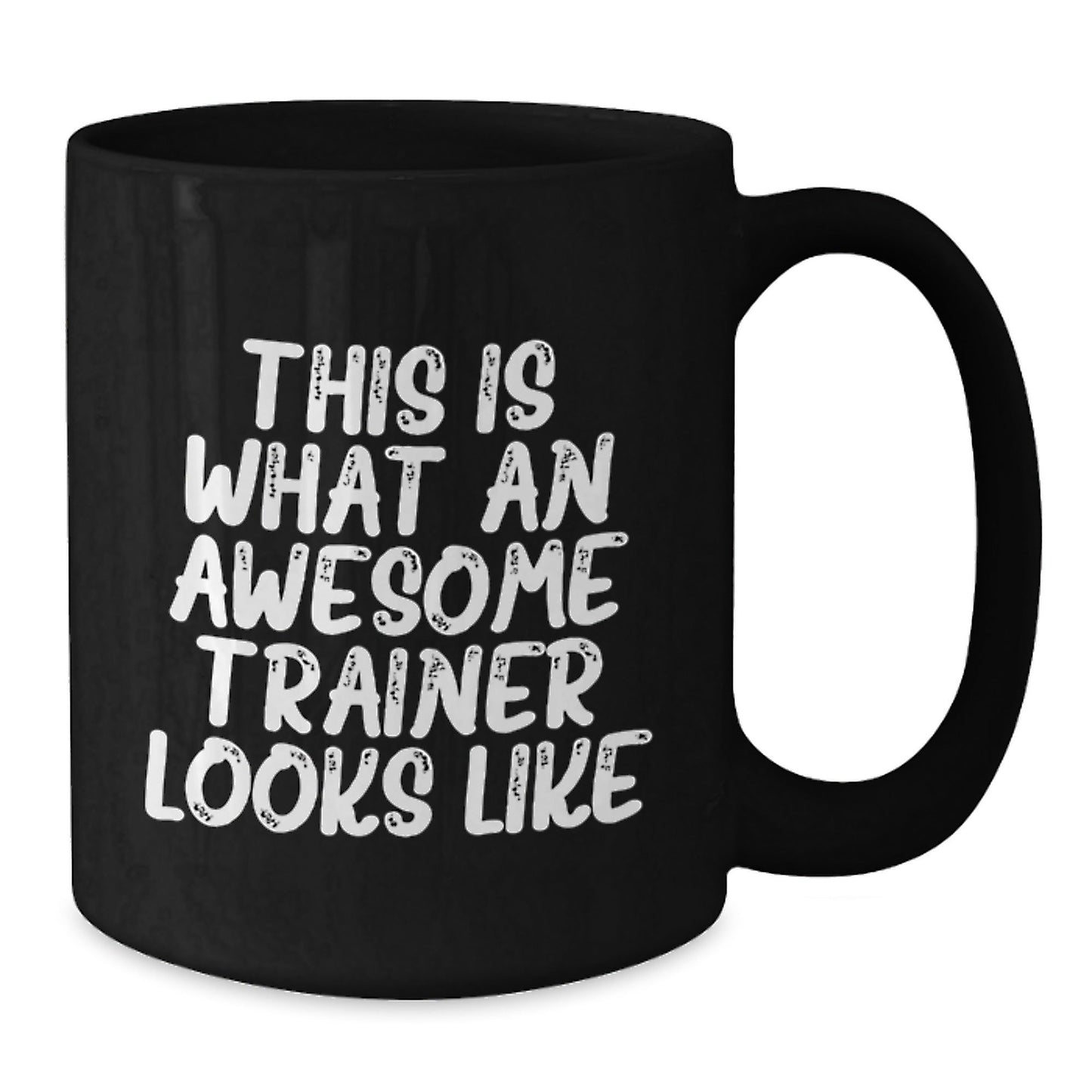 Funny Trainer Gifts from Friends - Inspirational Black Coffee Mug for Graduation, 'This Is What An Awesome Trainer Looks Like' - Unique Gifts for Trainer, Men, or Women - The Buy Boom