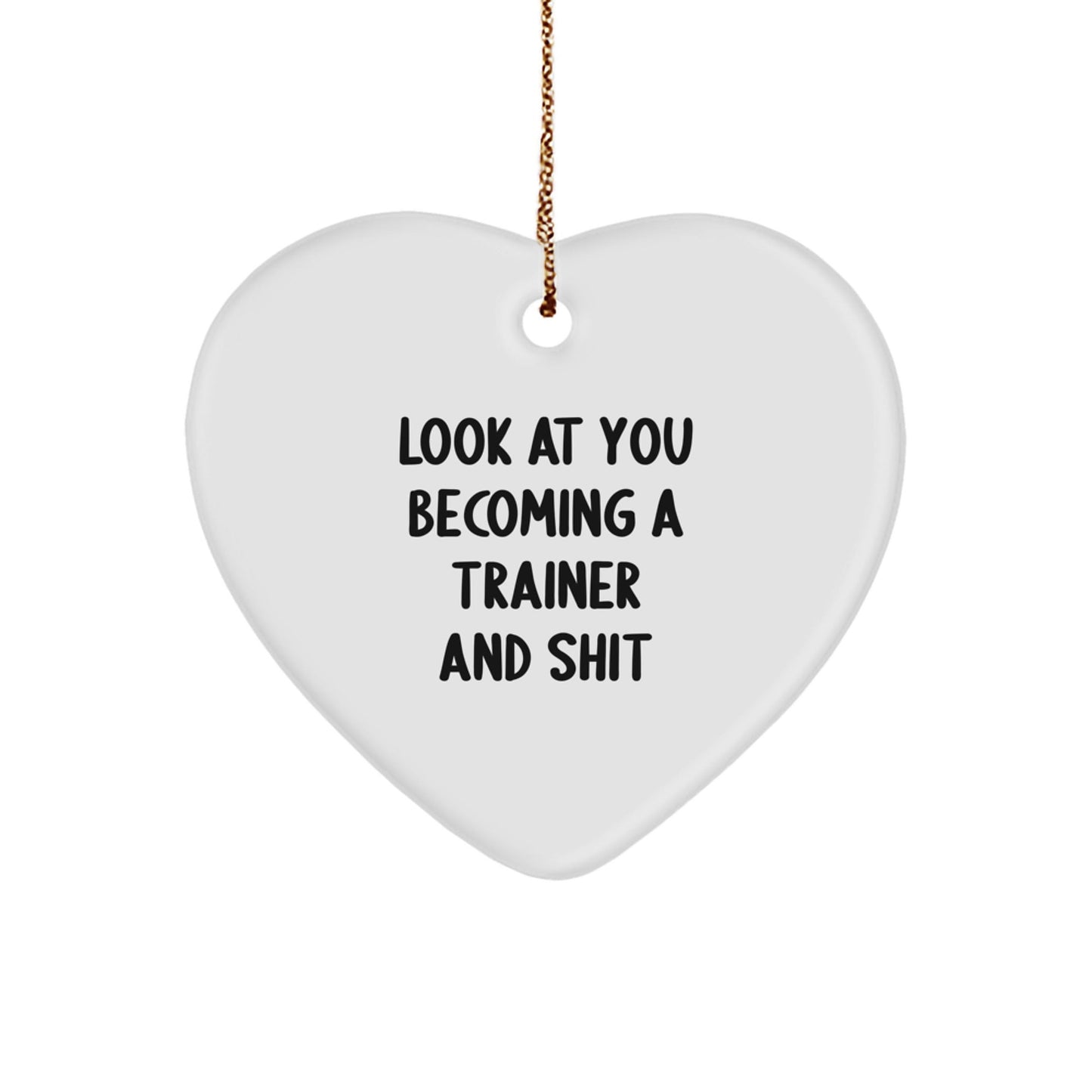 Funny Trainer Gifts from Men, Christmas Unique Heart Ornaments for Trainer Friends, Inspirational Look At You Becoming A Trainer - The Buy Boom