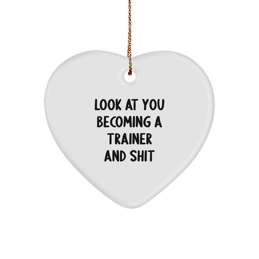 Funny Trainer Gifts from Men, Christmas Unique Heart Ornaments for Trainer Friends, Inspirational Look At You Becoming A Trainer - The Buy Boom