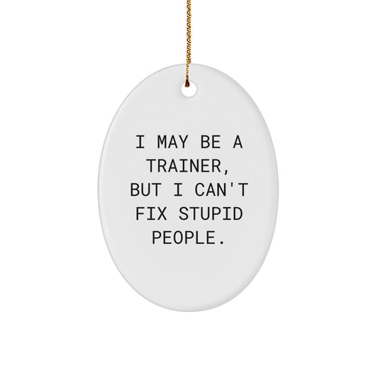 Funny Trainer Gifts from Men for Trainer Friends and Coworkers - Oval Ornament for Christmas Unique Gifts for Trainer Lovers - The Buy Boom