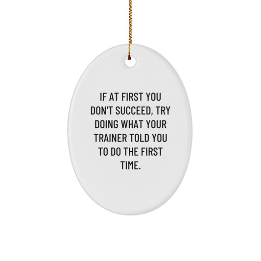 Funny Trainer Oval Ornament Gifts from Men for Men - Oval Ornament Quote Trainer Christmas Unique Gifts - The Buy Boom