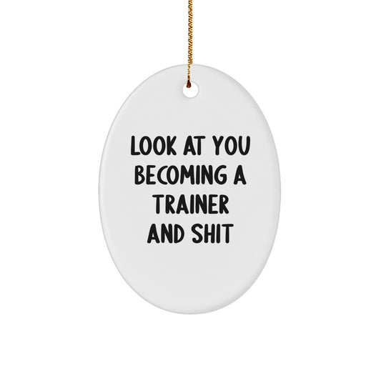 Funny Trainer Oval Ornament Gifts from Men to Trainer Friends for Christmas Unique - The Buy Boom