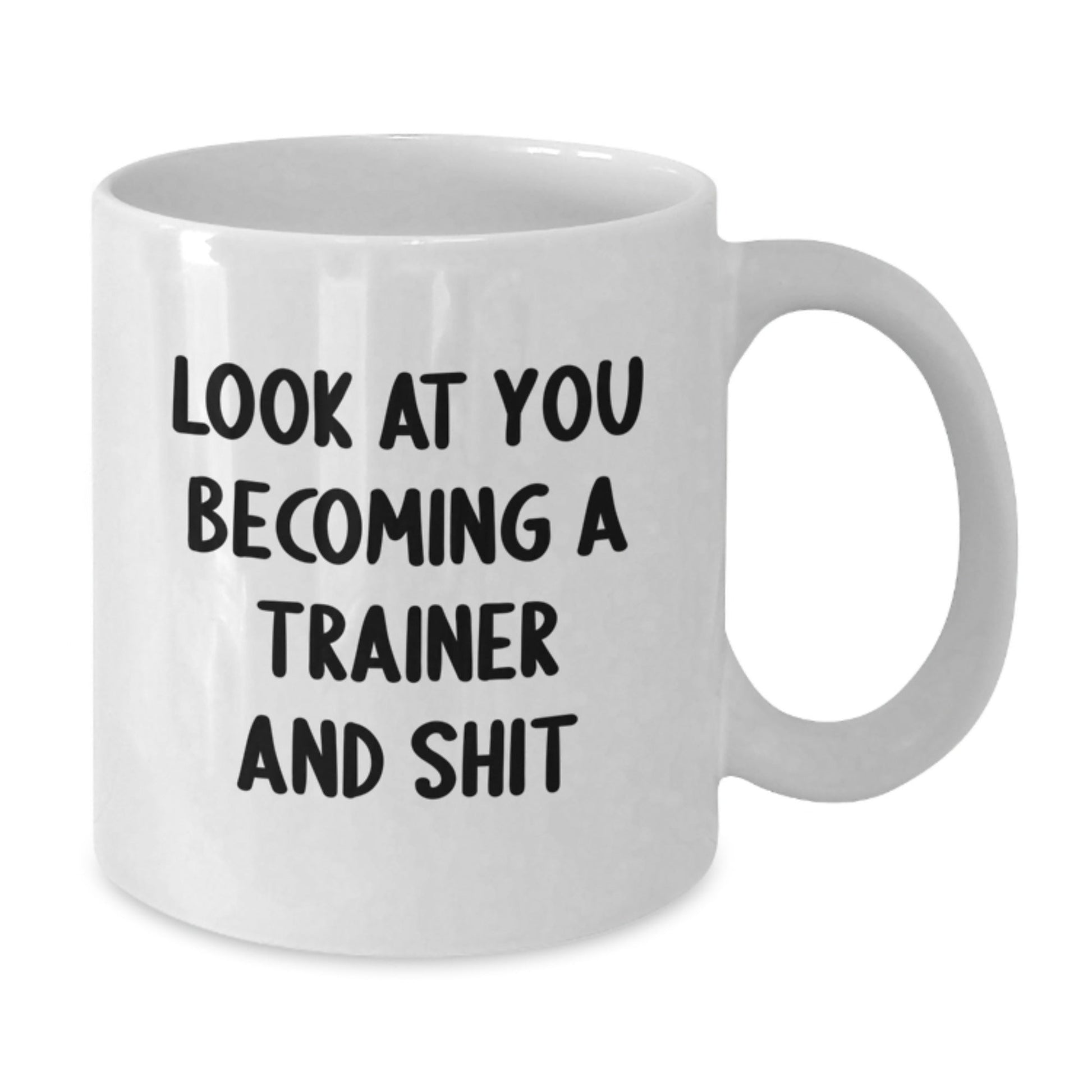 Funny Trainer White Coffee Mug Gifts from Friends or Family for Men or Women Becoming A Trainer and Shit Christmas Unique Treasures - The Buy Boom