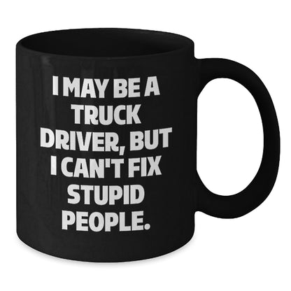 Funny Truck Driver Christmas Unique Gifts from Men to Friends Black Coffee Mug - The Buy Boom