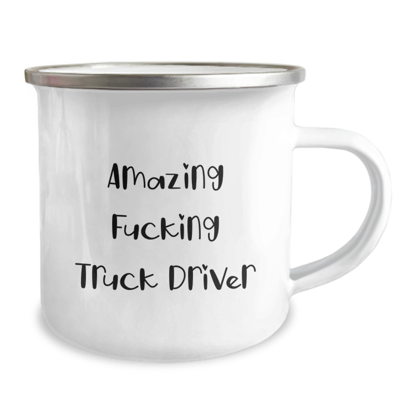 Funny Truck Driver Gift for Men - 'Amazing F - king Truck Driver' Quote on Camping Mug, Birthday Unique Gifts from Friends, Coworkers, Family - The Buy Boom