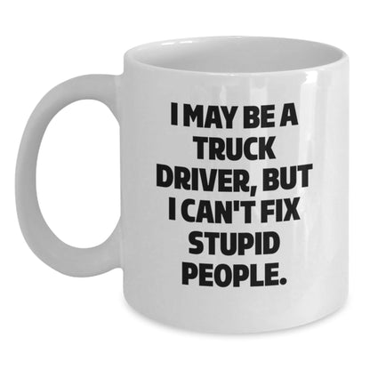 Funny Truck Driver Gifts from Men, White Coffee Mug for Truckers, Christmas Unique Presents - The Buy Boom