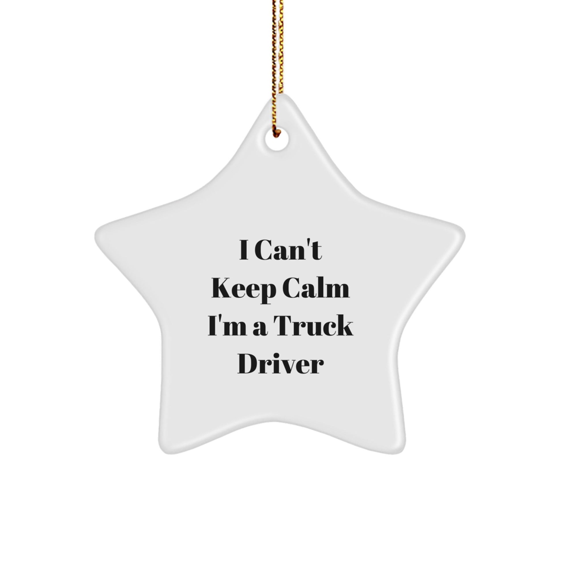 Funny Truck Driver Gifts - I Can't Keep Calm I'm A Truck Driver Star Ornament, Christmas Unique Presents for Men, Gifts from Friends, Family, Coworkers - The Buy Boom