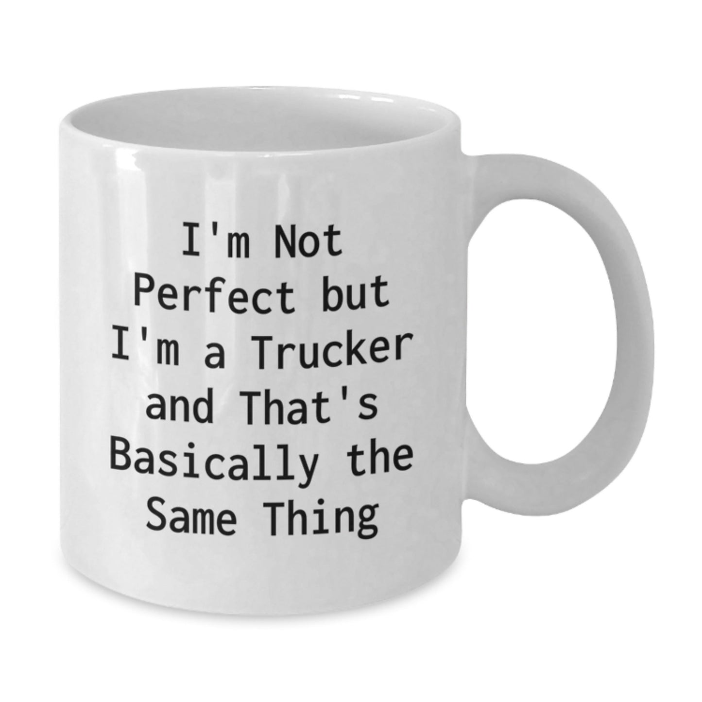 Funny Trucker Gifts for Men from Friends - I'm Not Perfect White Coffee Mug for Birthday - The Buy Boom