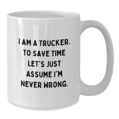 Funny Trucker Gifts for Men, White Coffee Mug - Christmas Unique Gifts from Friends and Family - The Buy Boom