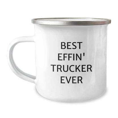 Funny Trucker Gifts from Men for Christmas Unique Trucker Lover Camping Mug Best Effin Trucker Ever - The Buy Boom