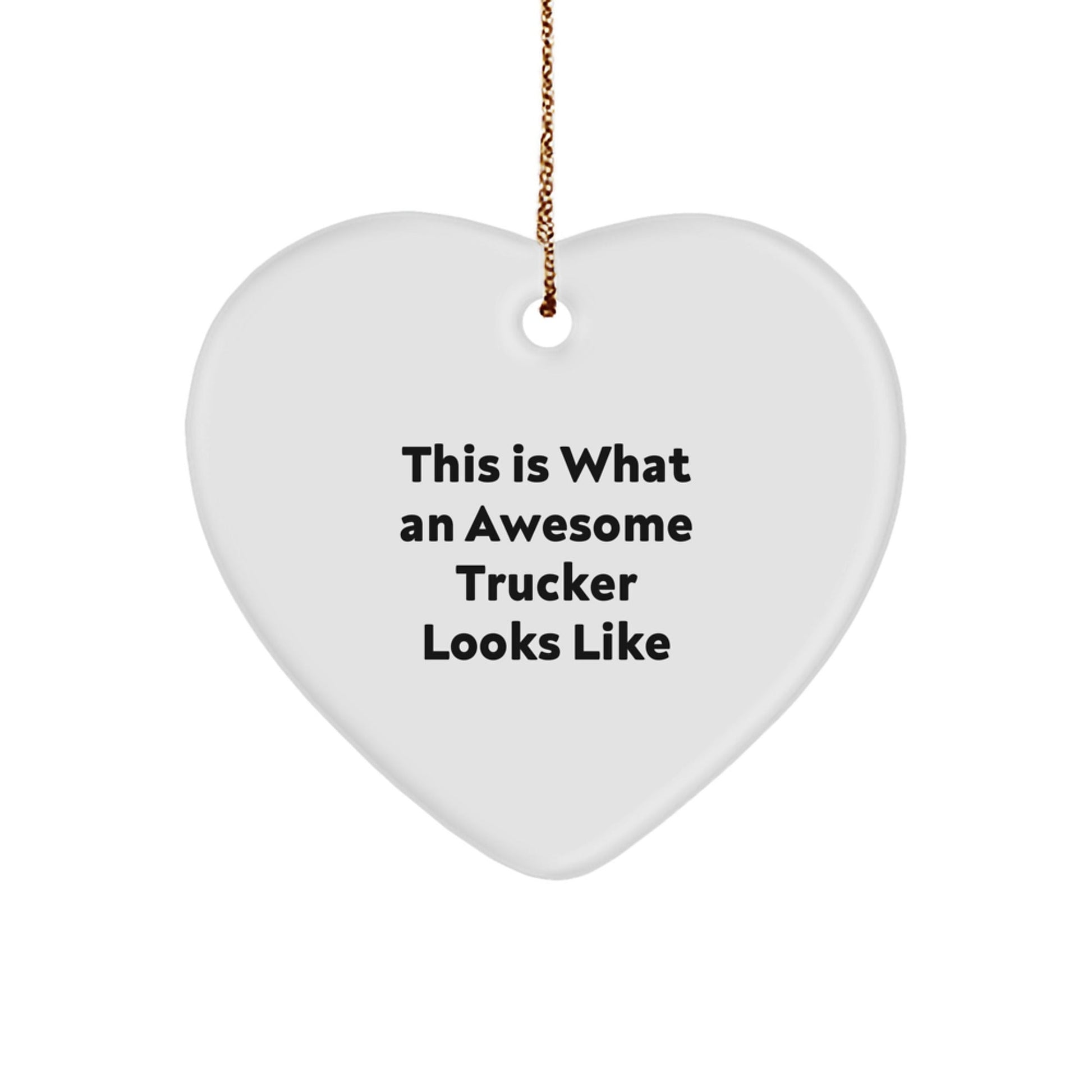 Funny Trucker Gifts from Men to Awesome Trucker Friends This Is What An Awesome Trucker Looks Like Heart Ornament for Christmas Unique Gifts - The Buy Boom