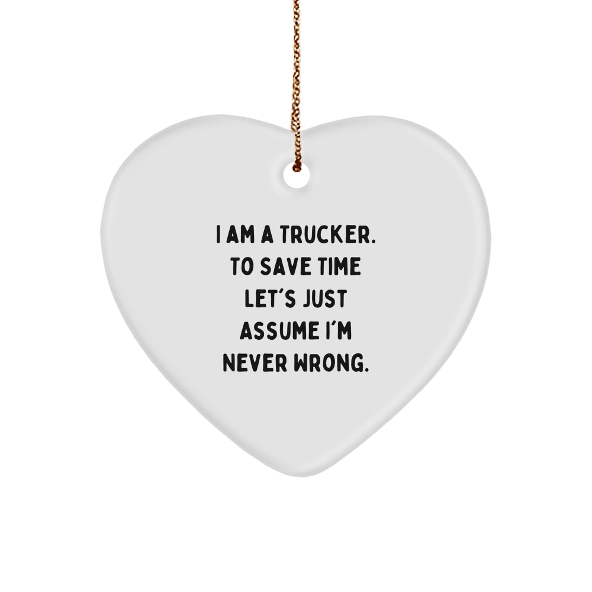 Funny Trucker Heart Ornament Gifts for Him from Family, Trucker Christmas Unique Gifts, Heart Shaped - The Buy Boom