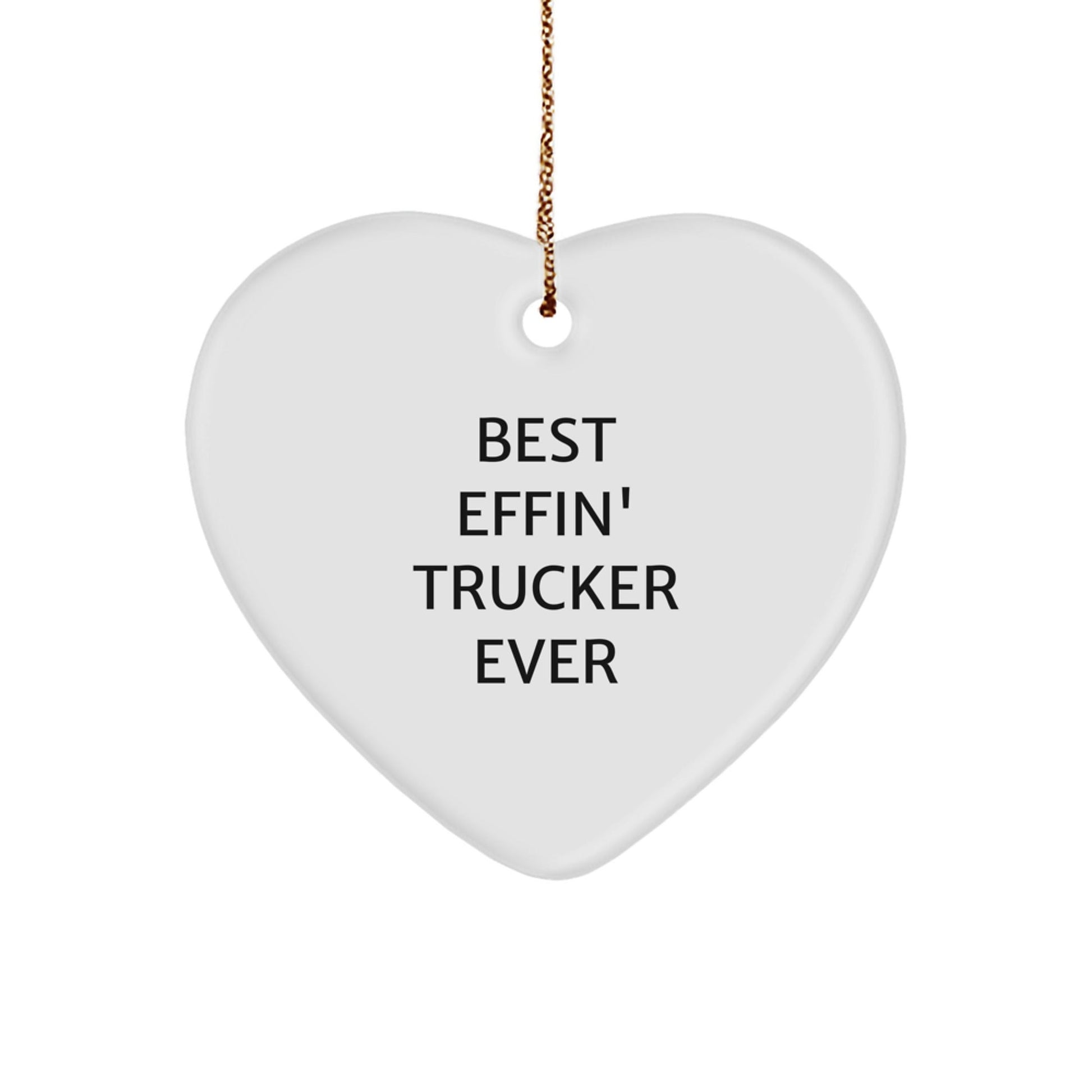 Funny Trucker Heart Ornament Gifts for Trucker Friends from Family, Unique Christmas Unique Gifts for Men, Trucker Lover Heart Shaped MDF Ornament - The Buy Boom