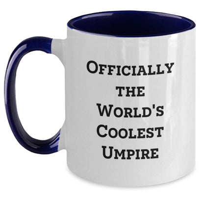 Funny Umpire Gifts from Friends for Graduation - Officially The World's Coolest Umpire Two Tone Coffee Mug, Black and White, Red and White, Navy and White, Pink and White - The Buy Boom
