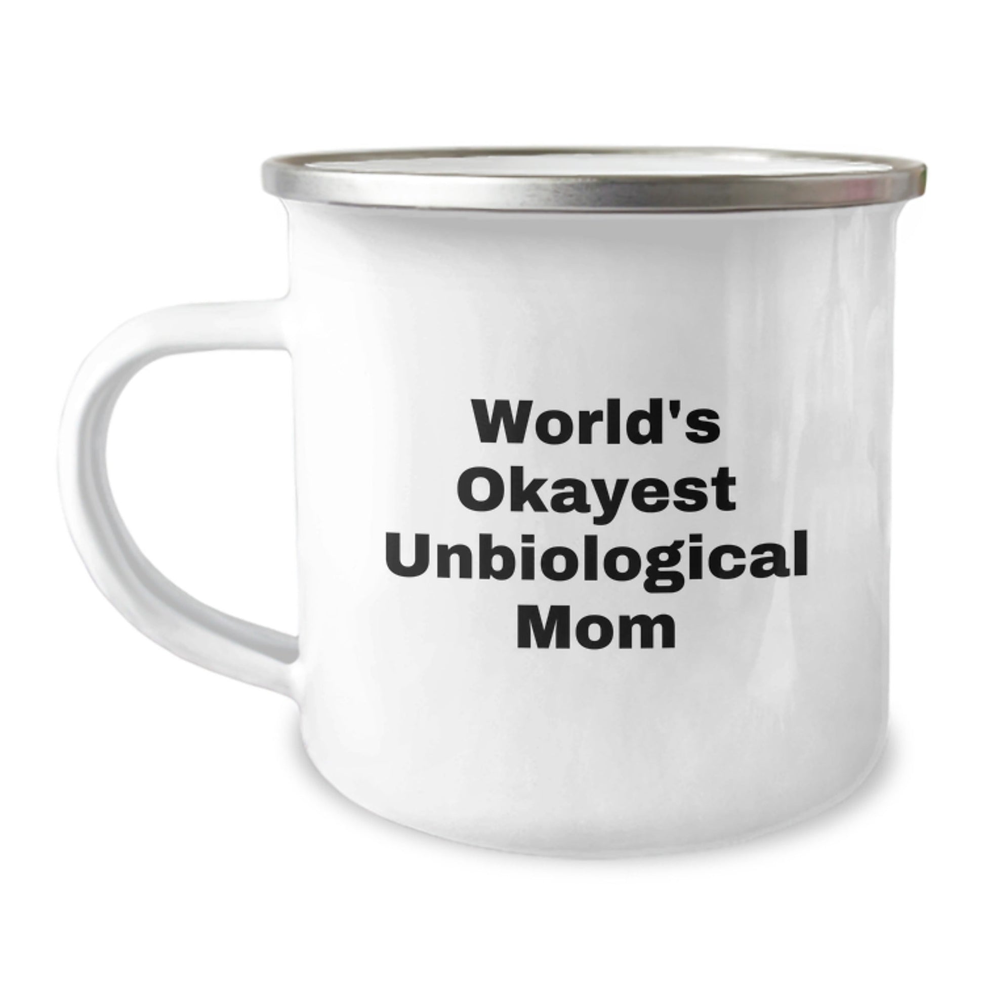 Funny Unbiological Mom Gifts from Men to Unbiological Mom World's Okayest Unbiological Mom Camping Mug for Birthday Unique Gifts - The Buy Boom