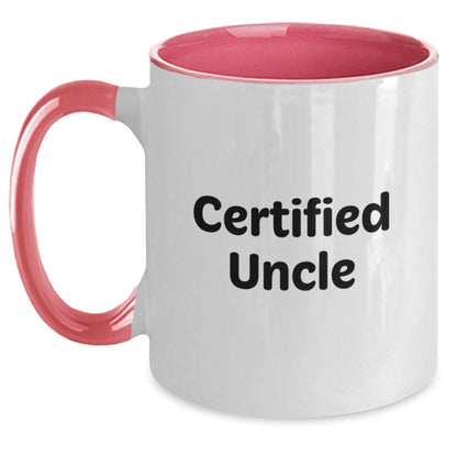 Funny Uncle Certified Graduation Gifts from Men to Uncle - Two Tone Coffee Mug with Inspirational Quote, Perfect for Uncle's Special Day - The Buy Boom