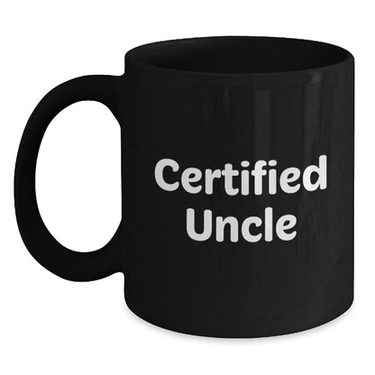 Funny Uncle Gifts, 'Certified Uncle' Quote, Black Coffee Mug for Graduation, Gifts from Family or Friends - The Buy Boom