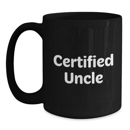 Funny Uncle Gifts, 'Certified Uncle' Quote, Black Coffee Mug for Graduation, Gifts from Family or Friends - The Buy Boom