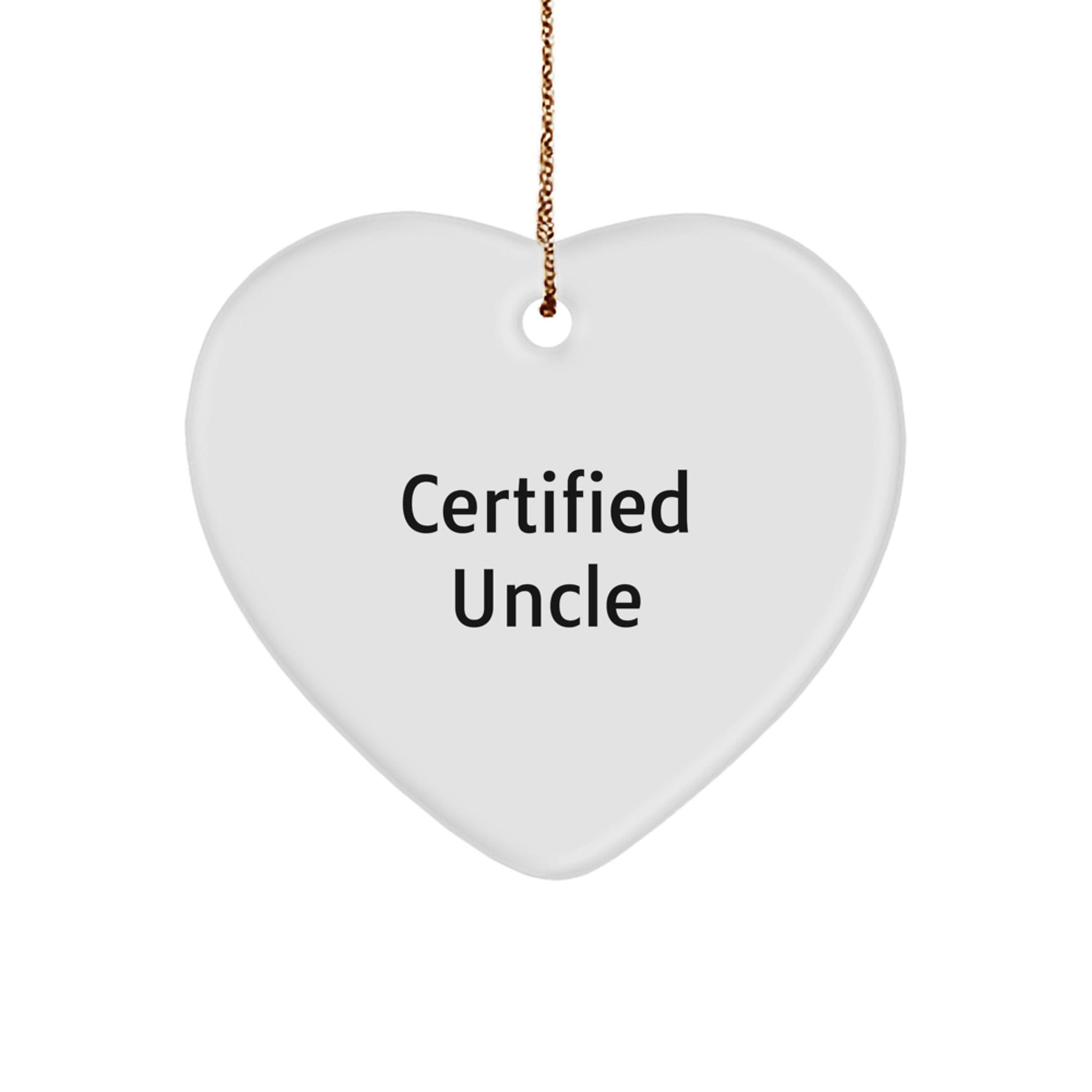 Funny Uncle Gifts from Men to Uncle - Certified Uncle Heart Ornament for Christmas Unique Gifts - The Buy Boom
