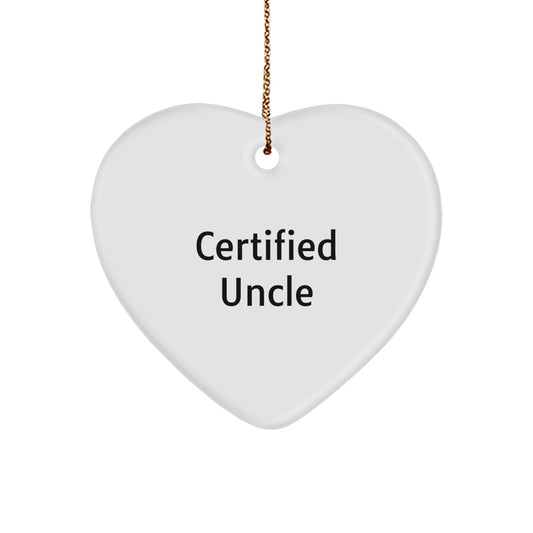 Funny Uncle Gifts from Men to Uncle - Certified Uncle Heart Ornament for Christmas Unique Gifts - The Buy Boom