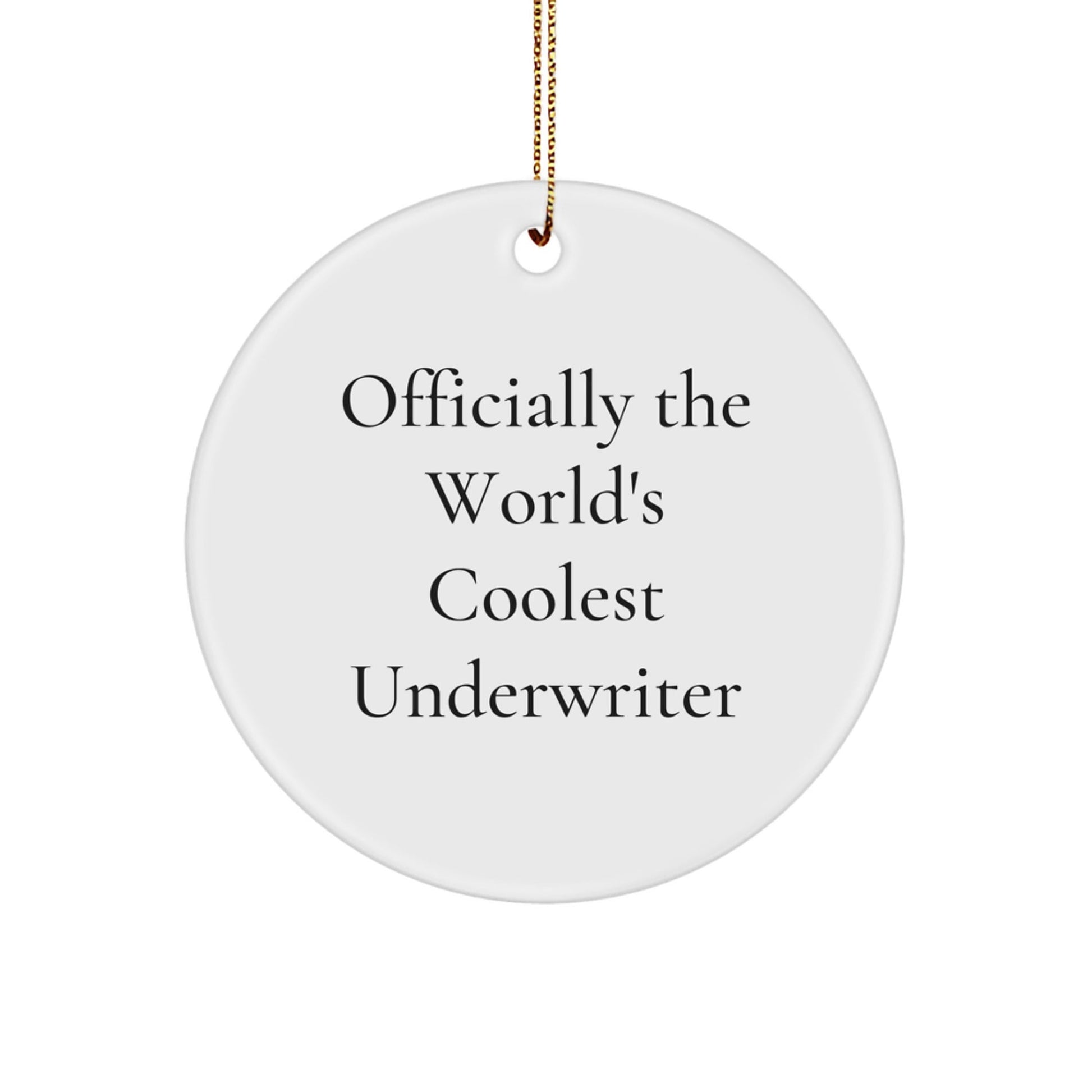 Funny Underwriter Circle Ornament Gifts from Men to Men, Cool Christmas Unique Gifts for Underwriter Friends, Officially 'The World's Coolest Underwriter' - The Buy Boom