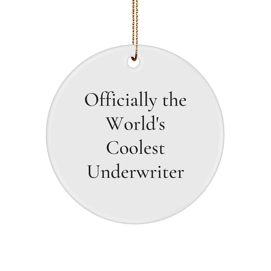 Funny Underwriter Circle Ornament Gifts from Men to Men, Cool Christmas Unique Gifts for Underwriter Friends, Officially 'The World's Coolest Underwriter' - The Buy Boom